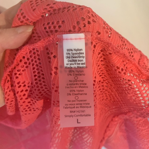 LuLaRoe Duster, Long sweater. Coral Large, cutouts - Picture 4 of 4